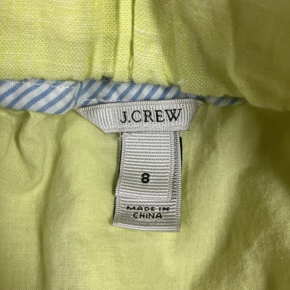 J Crew Womens Linen Paperbag Mini Skirt 8 Yellow Preppy Coastal‎ Beach